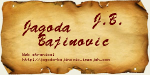 Jagoda Bajinović vizit kartica